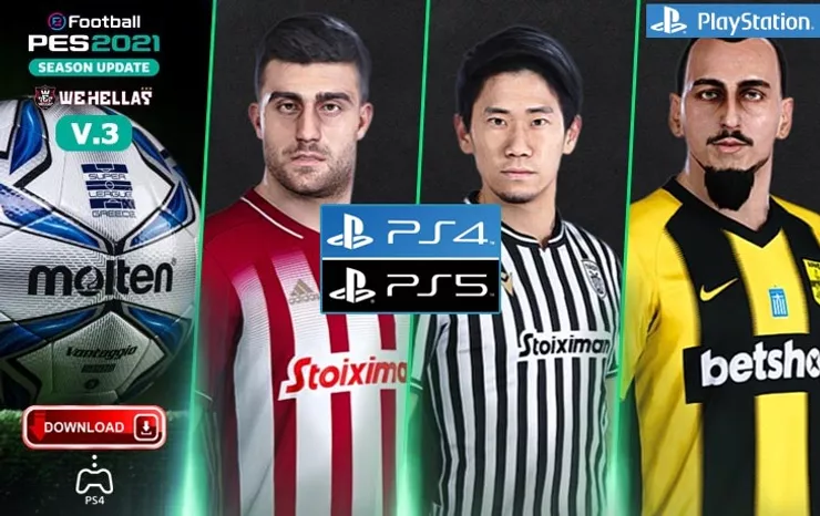 WeHellas Greek Superleague Patch v3 [PES 2021 || PS4 & PS5]